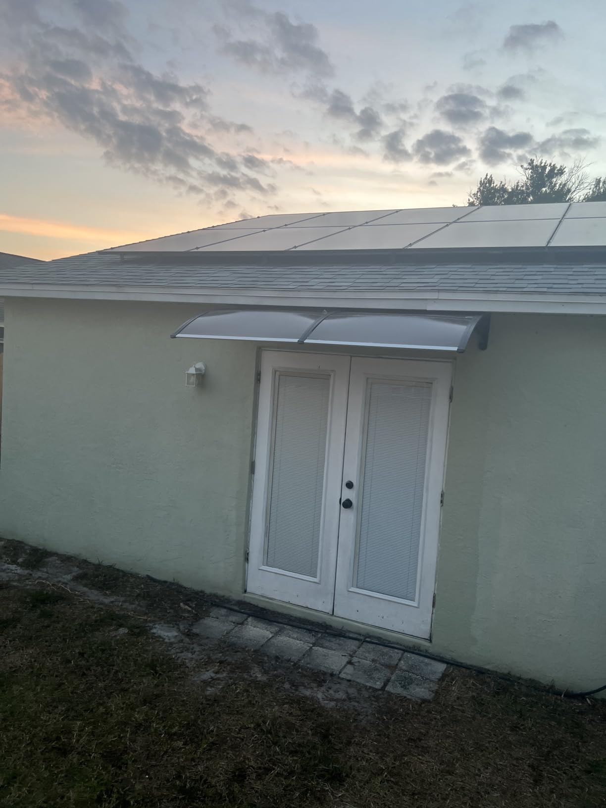 Outvita Window Awnings for Doors Canopy 40''x35.4'', Polycarbonate Cover Front Door Outdoor Patio Awning Canopy UV Rain Snow Sunlight Protection Hollow Sheet, Brown Board & Black Bracket, AL-YP-0338 customer photo 1