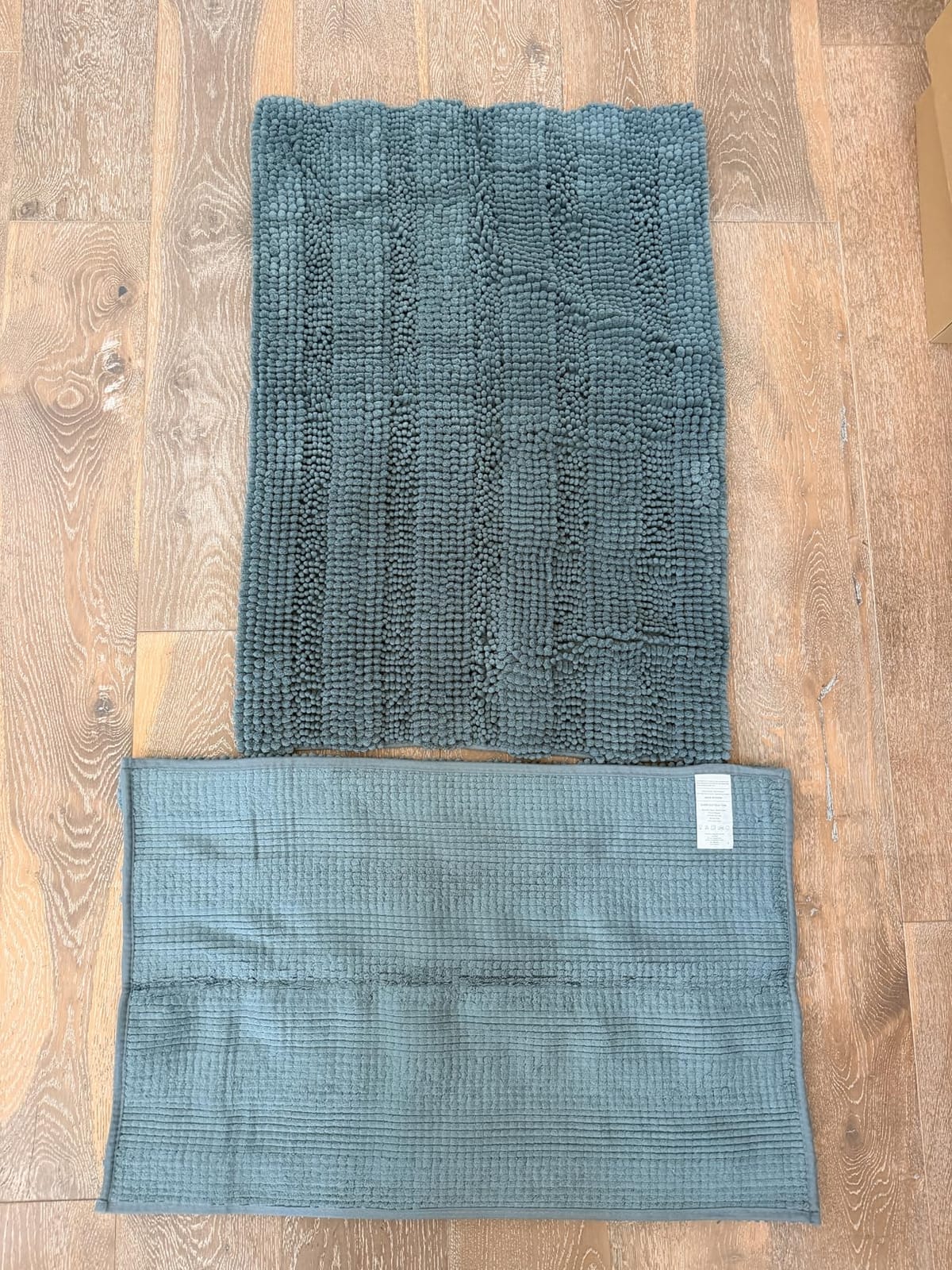 H.VERSAILTEX Sage Bathroom Rugs, Bath Mat Set of 2 Extra Thick Chenille Striped Pattern Shaggy Bath Rugs for Bath Room, Non Skid Bath Mats for Bathroom Floor (32 x 20 Plus 24 x 17 - Inches) customer photo 1