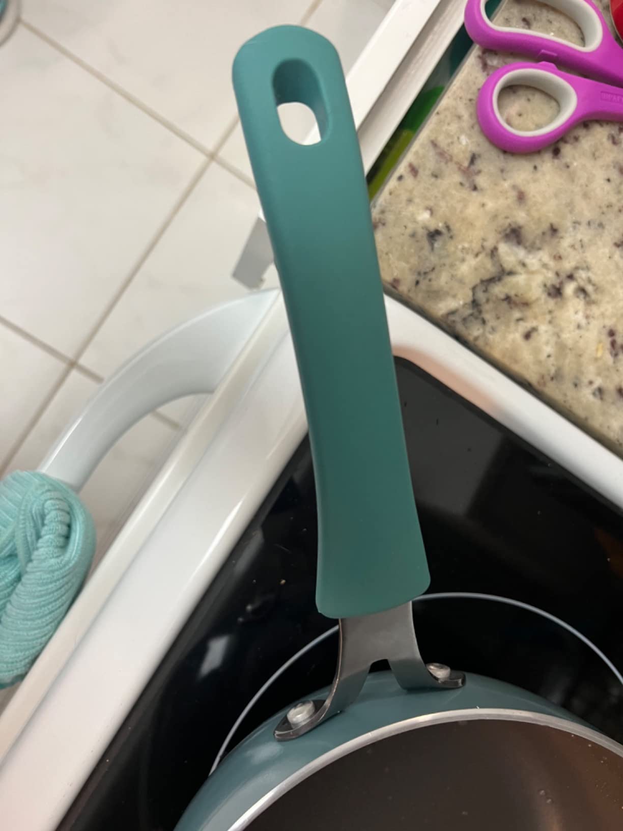 Rachael Ray Cook + Create Nonstick Saucier Pan/Saucepan, 3 Quart, Agave Blue customer photo 2