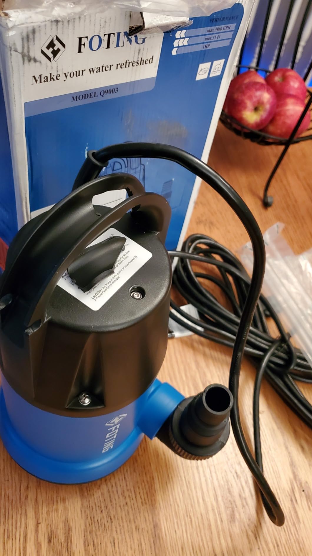 FOTING 1HP Sump Pump 4600GPH Clean/Dirty Submersible Water Pump customer photo 2