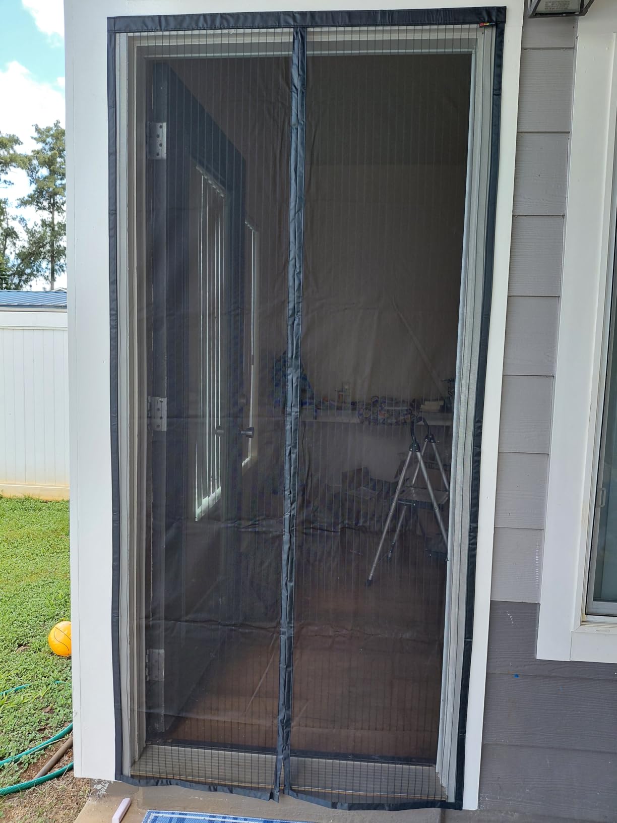 Mesh Screen with Magnetic Closure-Keeps Bugs Out Let Breeze in, Heavy Duty - Pet and Kid Friendly, Works with Front, Sliding Doors (38 x 82 Inch) customer photo 1