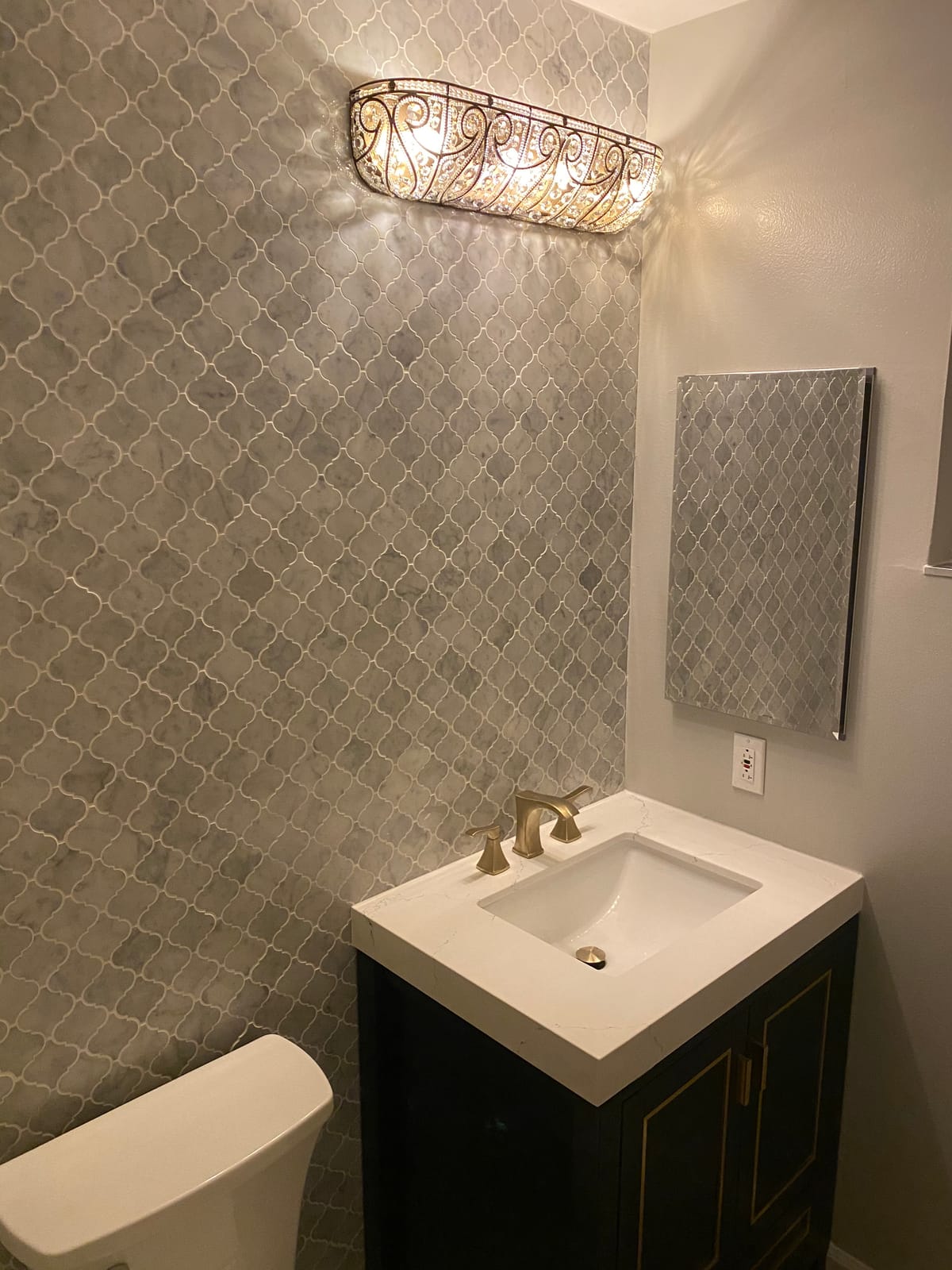 Diflart Natural Marble Mosaic Tile Polished, 1x2 Inch Basketweave, 5 Sheets customer photo 2