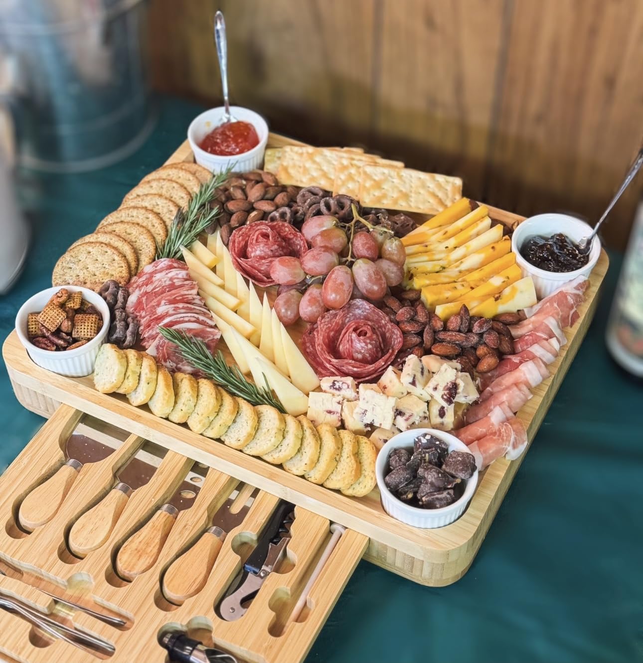 Charcuterie Boards Set – Large Bamboo Cheese Board & Platter with Charcuterie Accessories, Housewarming Gifts for New Home, Christmas, Bridal Shower, New House Gift customer photo 2