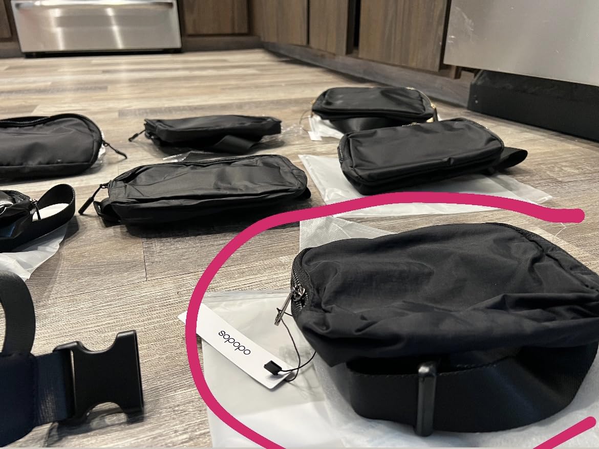 ODODOS Unisex Mini Belt Bag with Adjustable Strap Small Fanny Pack for Workout Running Traveling Hiking, Black customer photo 1