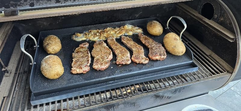 Griddle for Gas Grill Flat Top Grill Griddles Plate 25 x 16 Inch Cast Iron customer photo 2