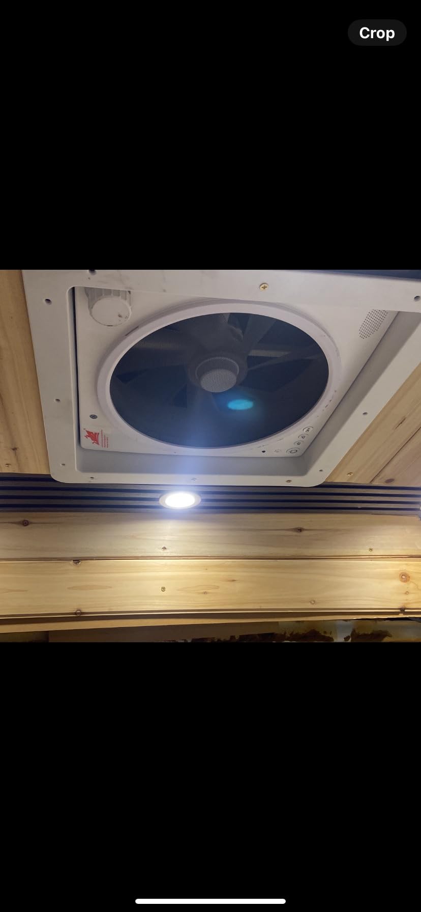 2012 RV Roof Vent Reversible Exhaust Fan 14x14, Ultra Low Sound RV Air Ventilation Ceiling Fan 12V (24V Max) Remote with Rain Sensor (Blue Semi-transparent) customer photo 1