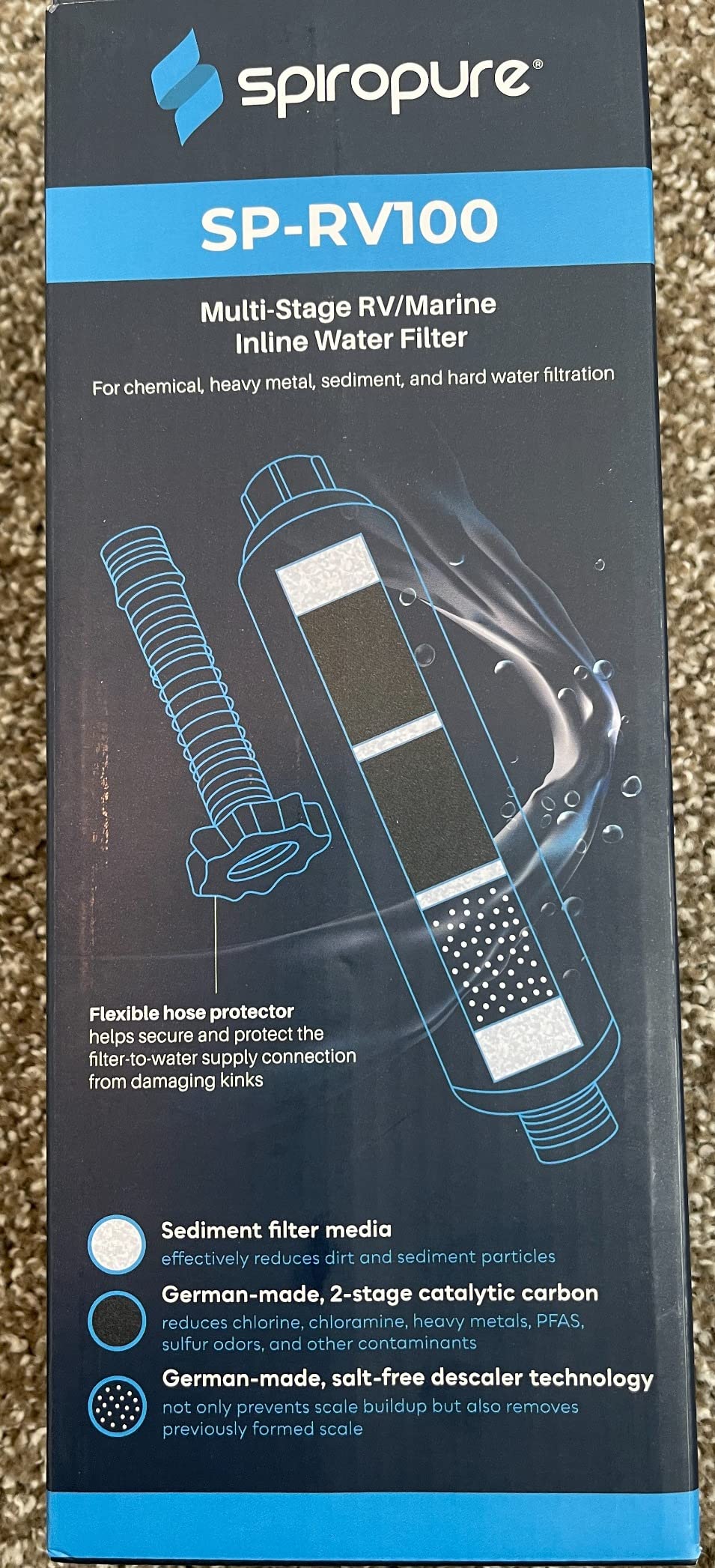 SpiroPure RV Water Filter Multi-Stage Marine Inline w/Flex Hose Protector customer photo 1