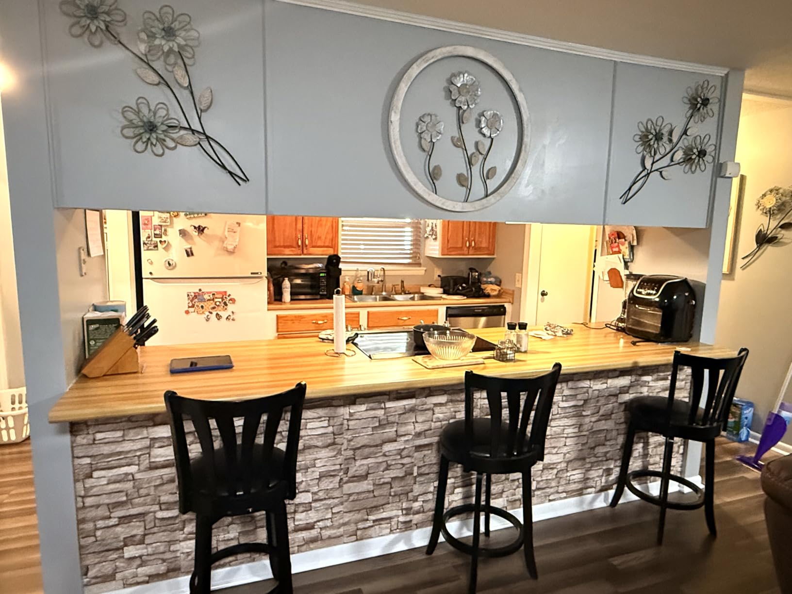 20PCS 3D Wall Panels Peel and Stick Foam 3D Brick Wallpaper Peel and Stick Faux Stone Wall Panel Self-Adhesive Wallpaper (20PCS, Rock Color) customer photo 1