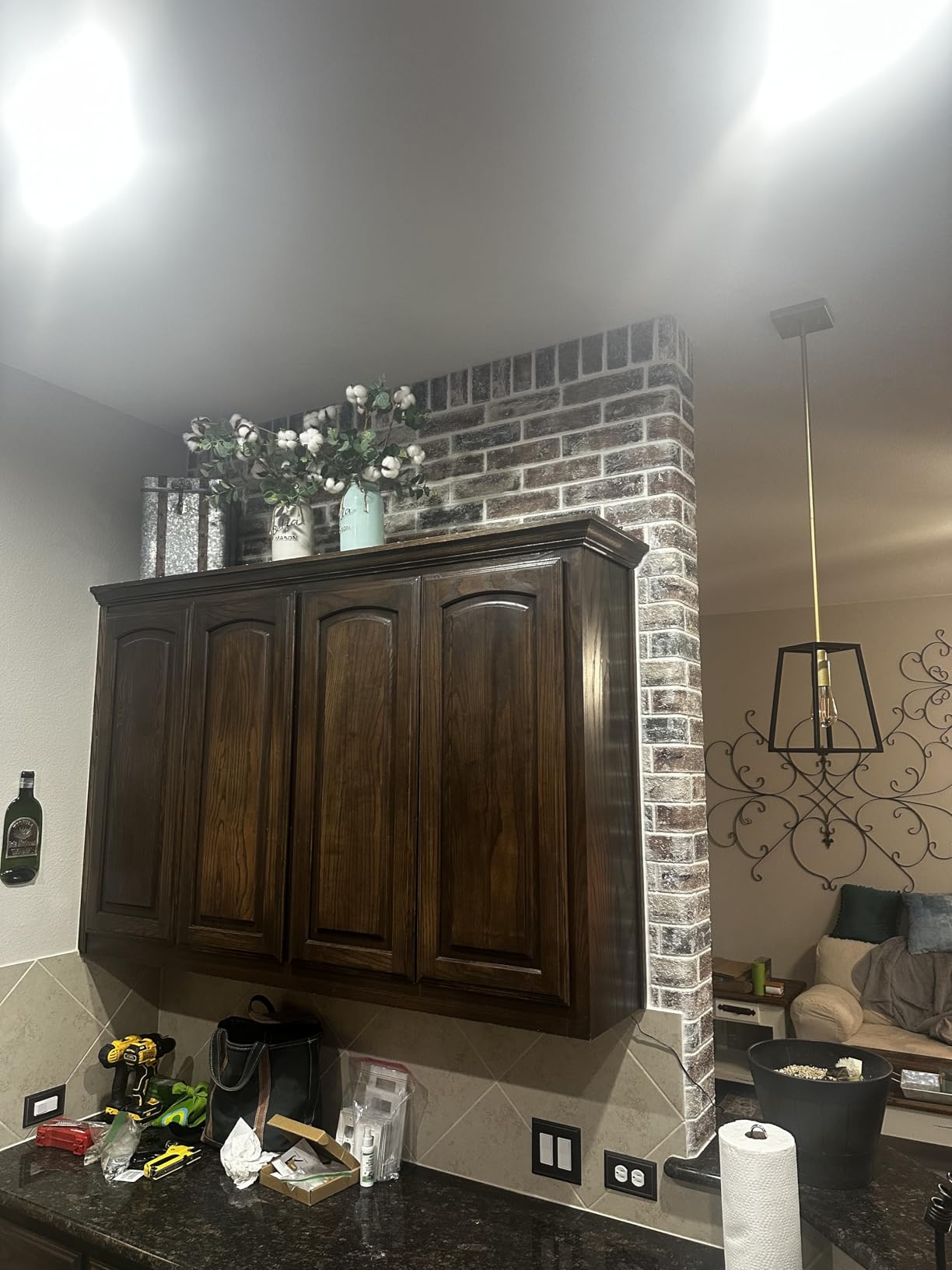 Art3d 20-Pack Durable Faux Brick Peel and Stick 3D Wall Panels, Red Brown customer photo 2