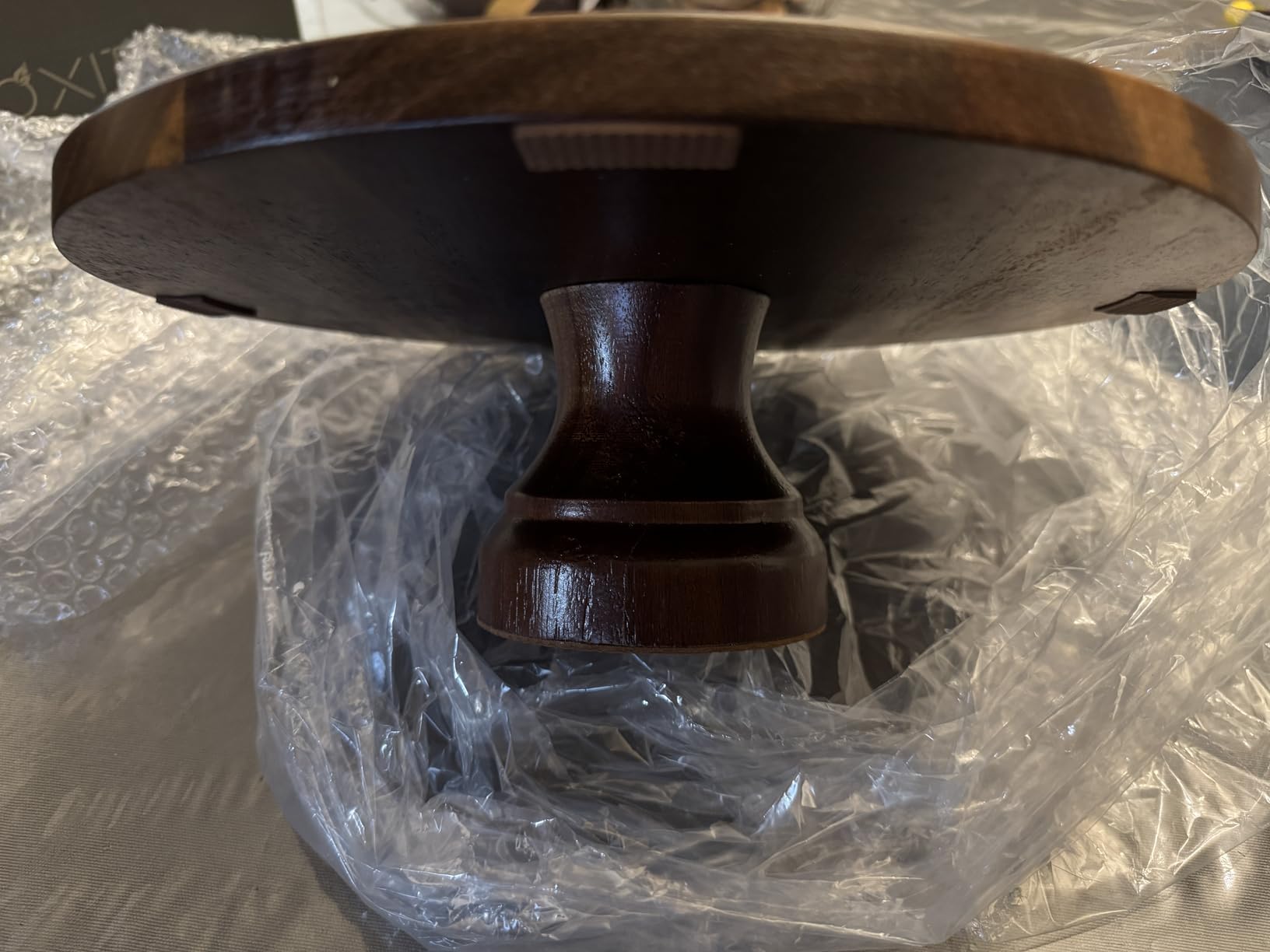 ANBOXIT Cake Stand with Dome Lid, Acacia Wood Cake Plate with Cover customer photo 1