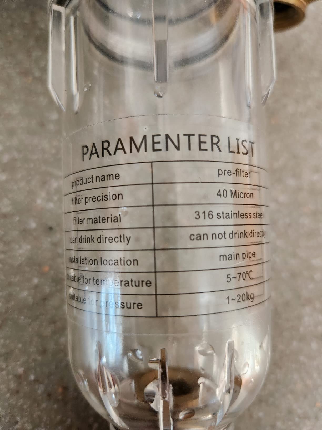 50 Micron Spin Down Sediment Filter for Whole House and Well Water, Reusable Washing Machine Water Filter, BPA-Free Pre-Filter customer photo 2