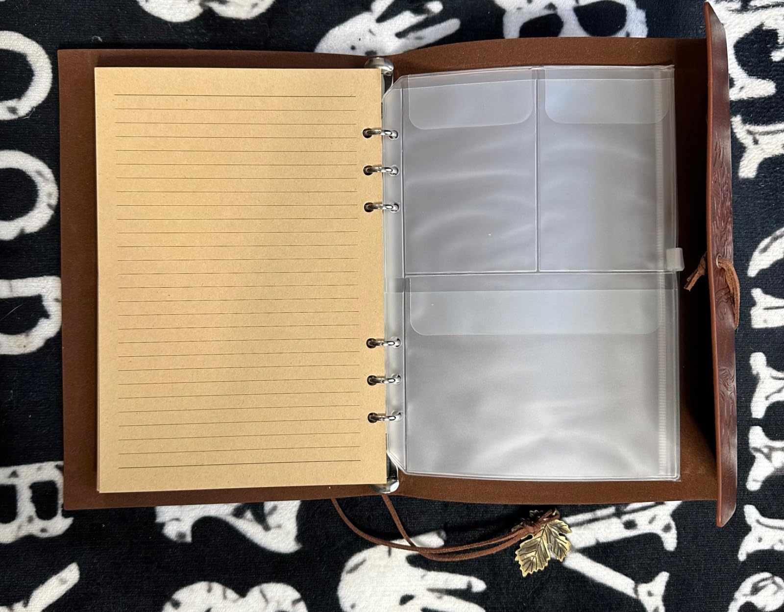 Leather Journal Notebook, Refillable Vintage Journal with Pocket, 6.5