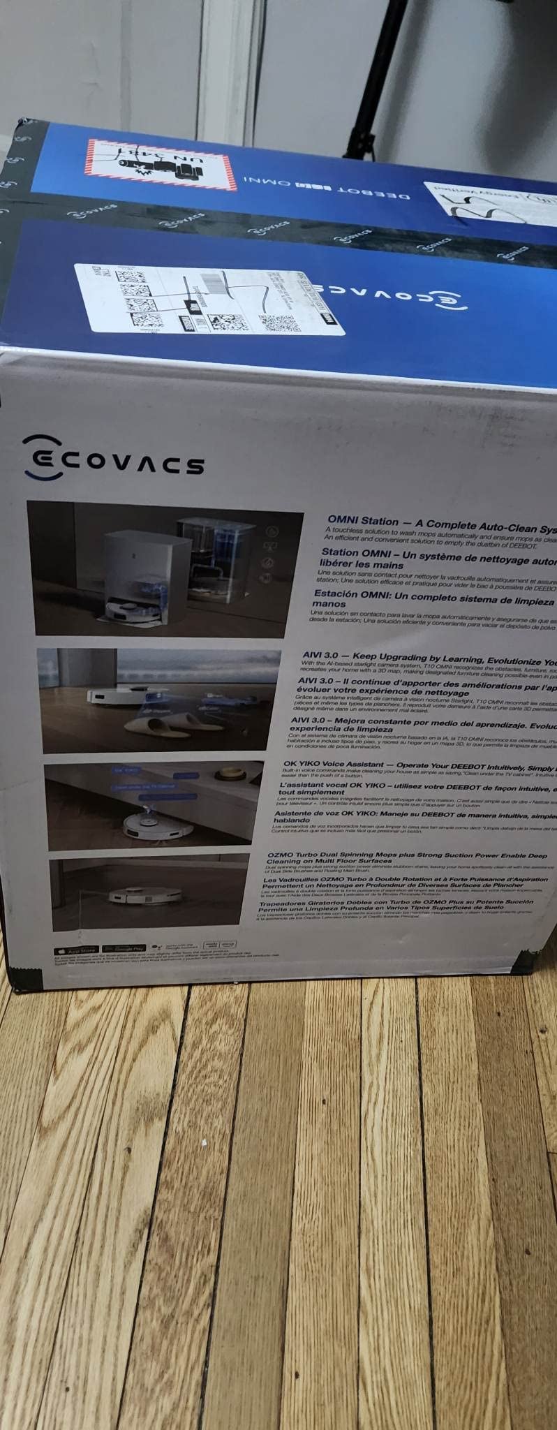 ECOVACS DEEBOT T10 Omni Robot Vacuum and Mop Combo, Auto Self-Emptying, Auto Mop Cleaning, Hot Air Drying, 5000Pa Suction, OZMO Turbo Deep Mopping with Precision Mapping and Obstacle Avoidance,White customer photo 1