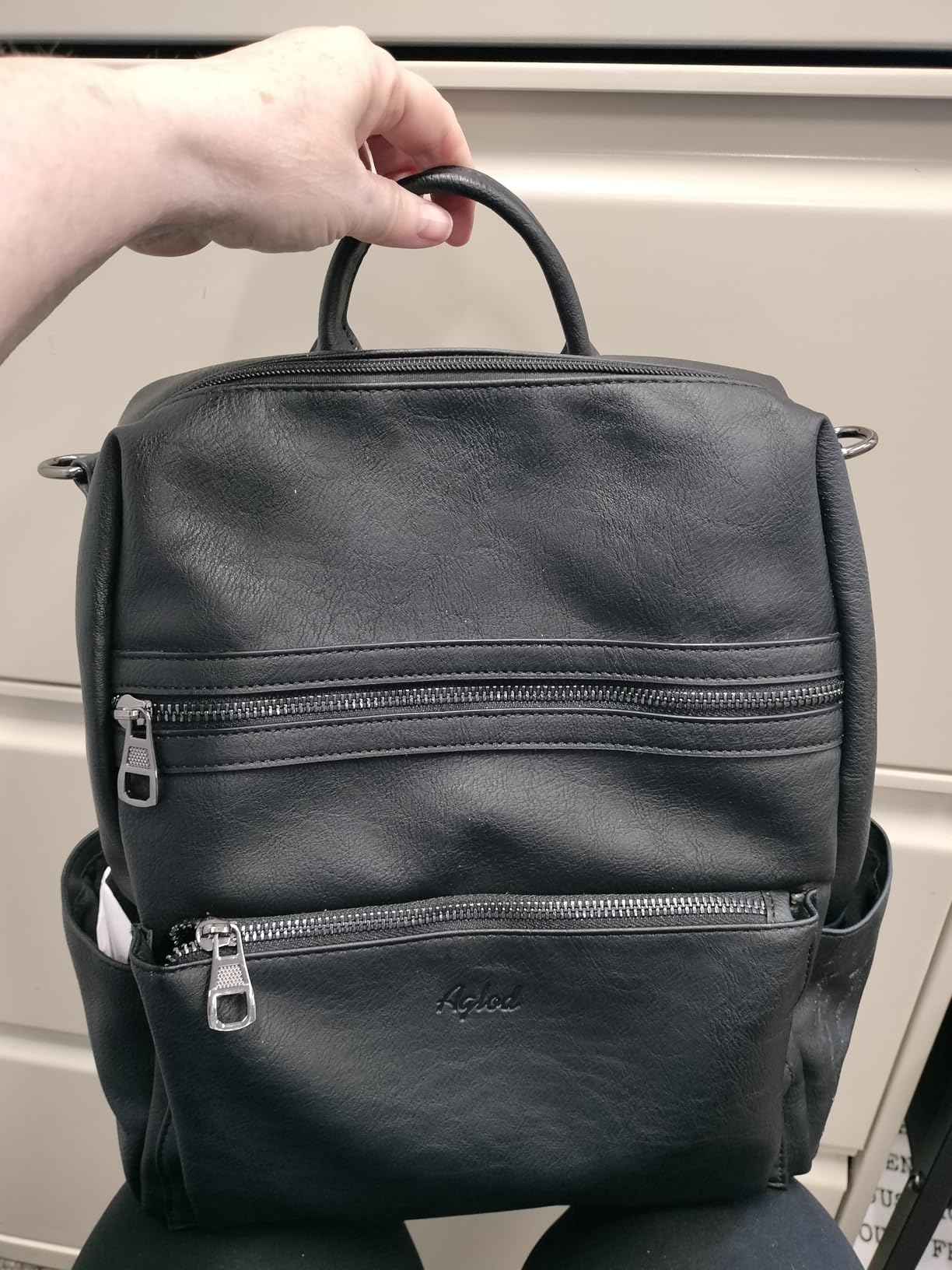 AGLOD Leather Backpack Purse for Women Designer Ladies Shoulder Bag Fashion Faux Work Travel Handbags customer photo 1