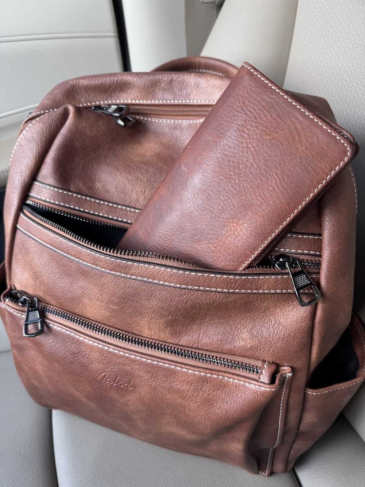 AGLOD Leather Backpack Purse for Women Designer Ladies Shoulder Bag Fashion Faux Work Travel Handbags customer photo 2