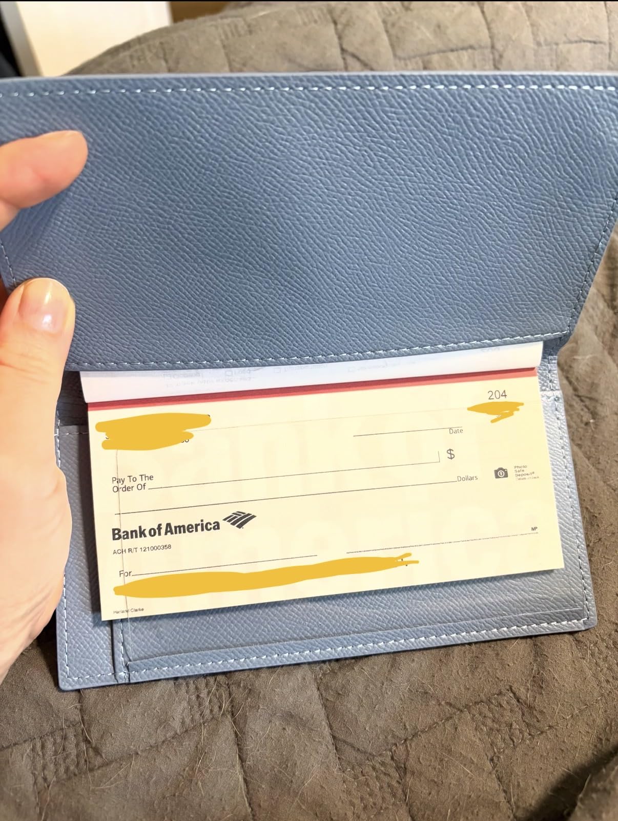 Yarnic Checkbook Cover for Personal Checkbook Holder with Pen Holder customer photo 1