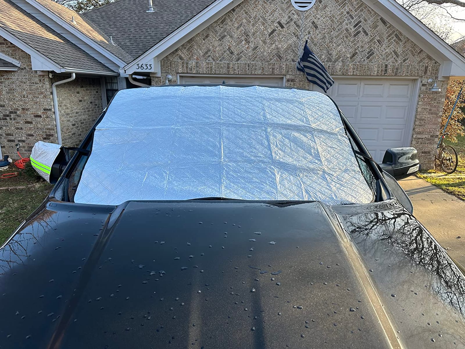 8sanlione 4-Layer Windshield Snow Cover with Side Mirror Covers customer photo 2