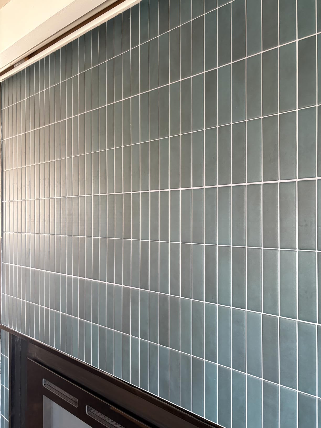 Smart Tiles Peel and Stick backsplash, Stacked Forest Green, 11.43