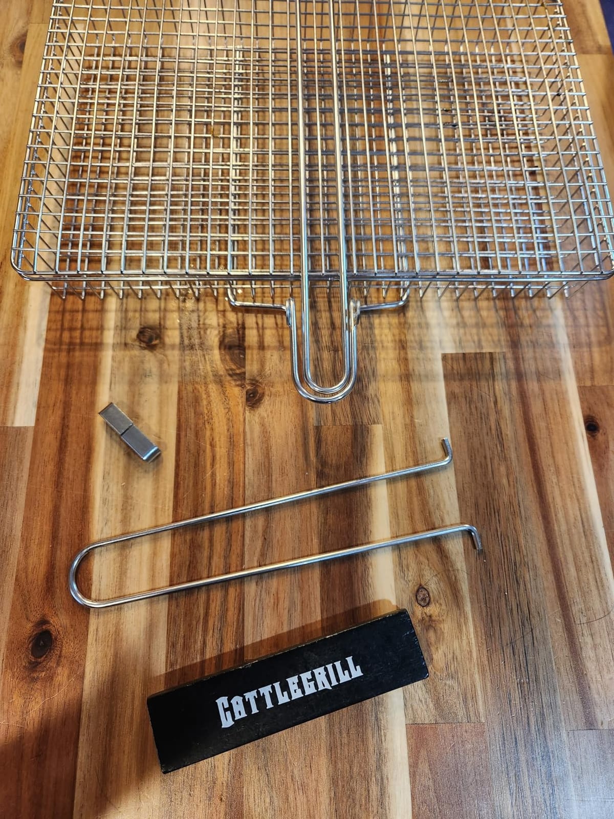 Grill Basket Extra Large, SUS304 Stainless Steel, Portable Folding BBQ Camping Grilling Rack for Fish, Vegetables, Shrimp, Barbeque Griller Cooking Accessories, Grilling Gifts for Men, Dad customer photo 2
