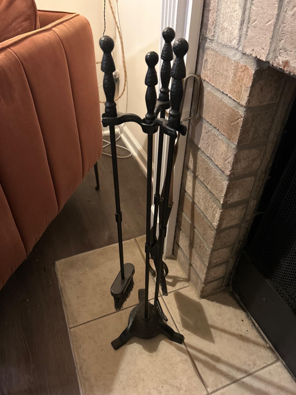 Fire Beauty Fireplace Tool Set Black Wrought Iron Indoor Outdoor Use customer photo 2