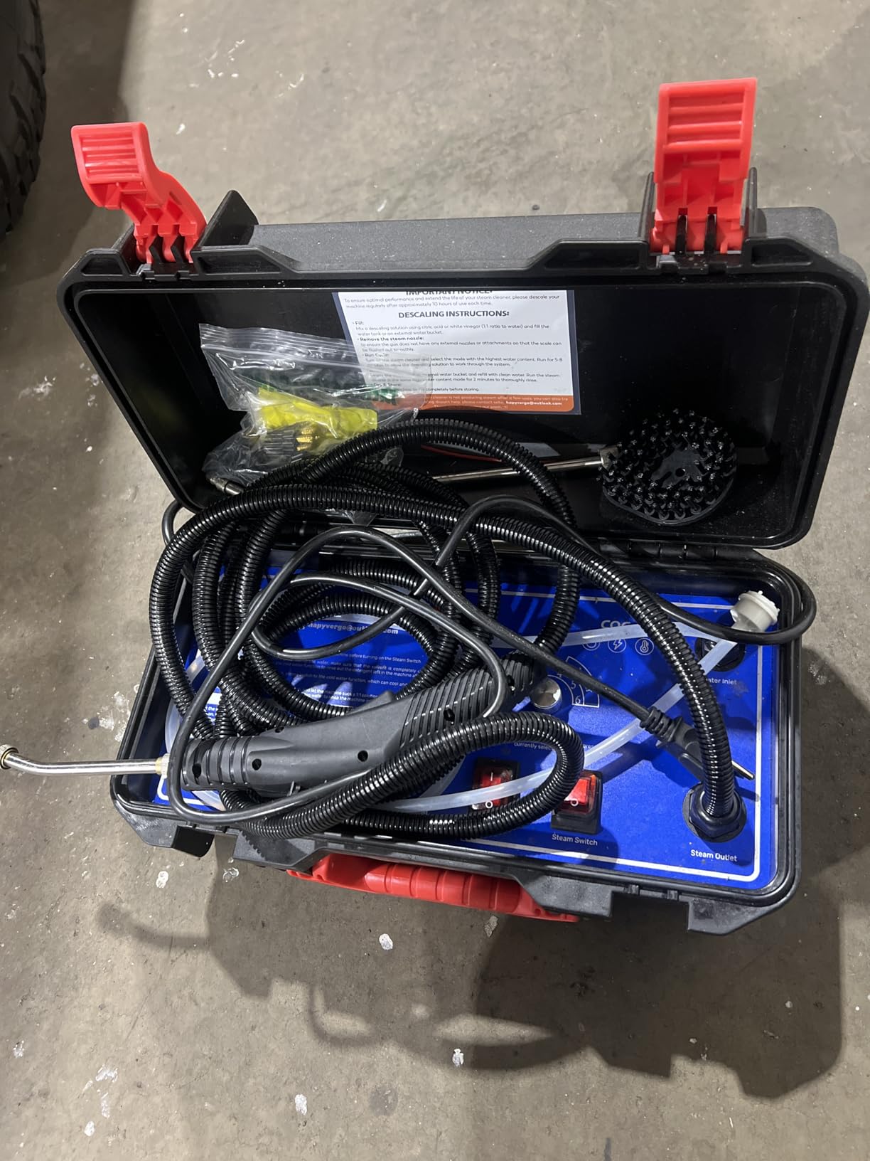 1700W Pressurized Steam Cleaner,Heavy Duty Portable Steamer for Car Detailing, High Temp, Home Use, Floor, Upholstery, Grout 110V with 12 pcs Accessories customer photo 2