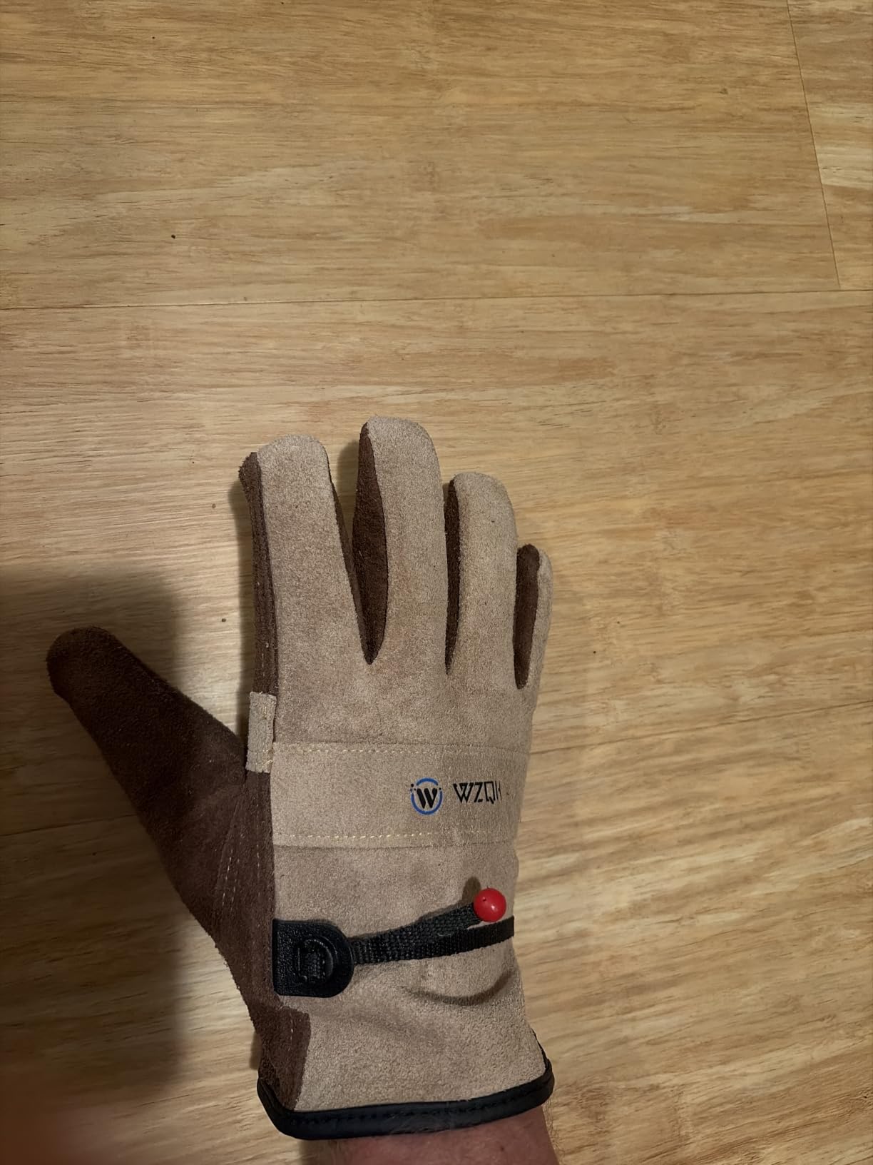 WZQH Leather Work Gloves for Men or Women.Gardening,Welding,Coffee-grey L customer photo 1