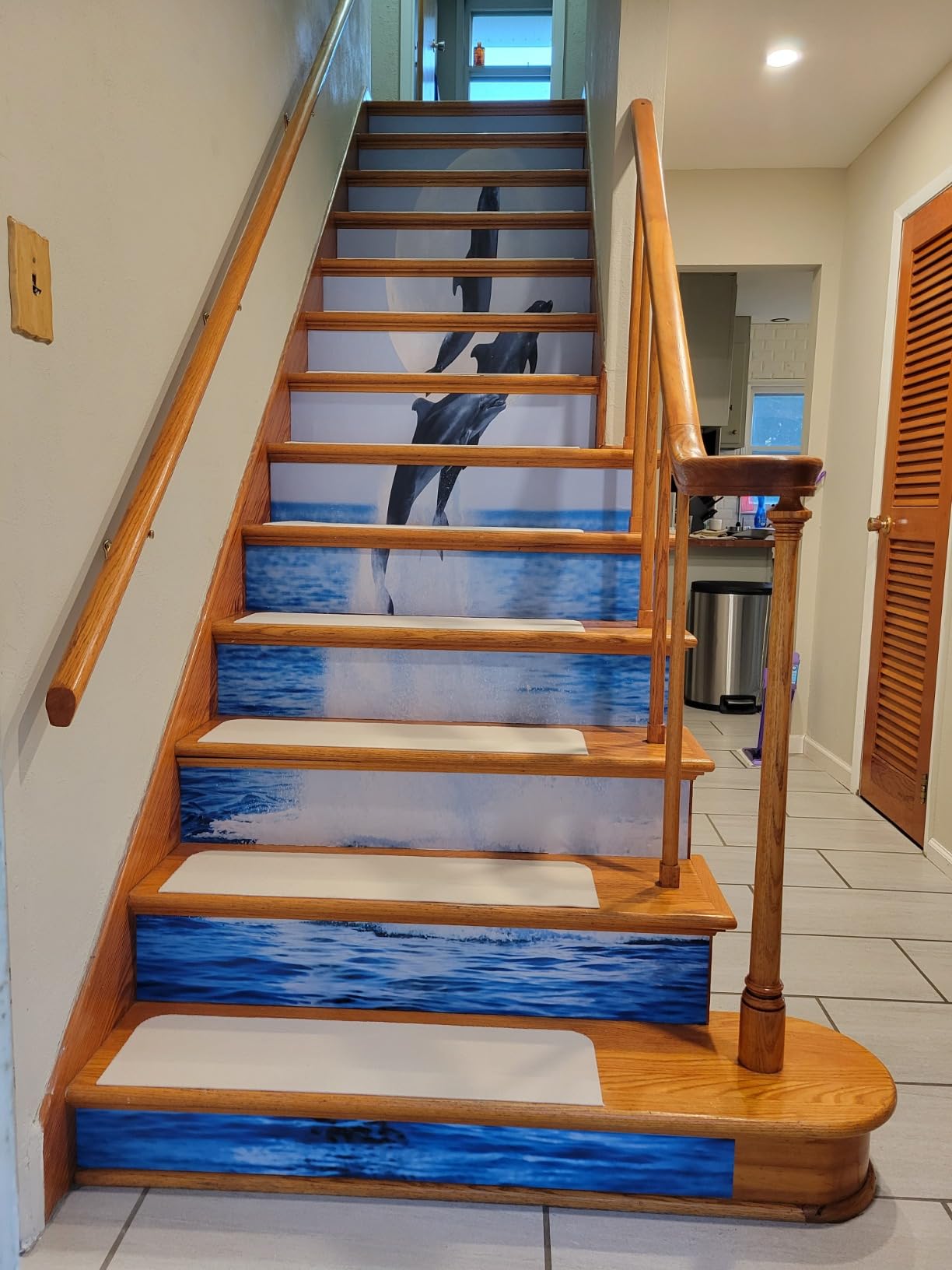 artfanke 3D Waterfall Natural Landscape Stair Stickers Peel and Stick -Self-Adhesive Stair Riser Stickers- Stair Riser Decals for Home Office Decor 39.37