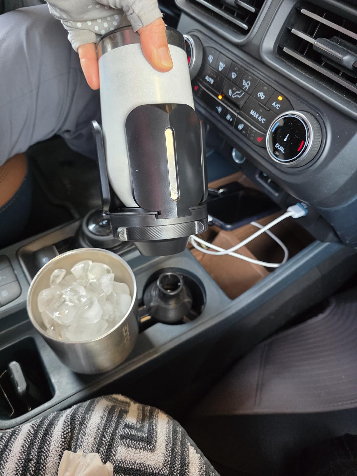 Car Cup Holder Expander Adapter (Adjustable) This Hill All Purpose Cup Holder Expander for Car with Rubber Fits Less Than 5.51