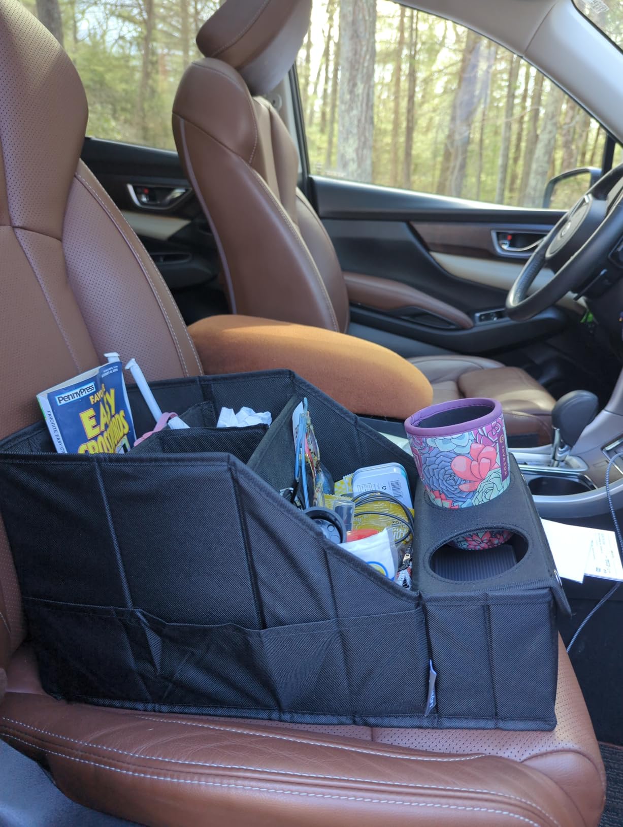 MULISOFT Car Backseat Organizer with 11 Compartments & 2 Cup Holders, Black customer photo 1