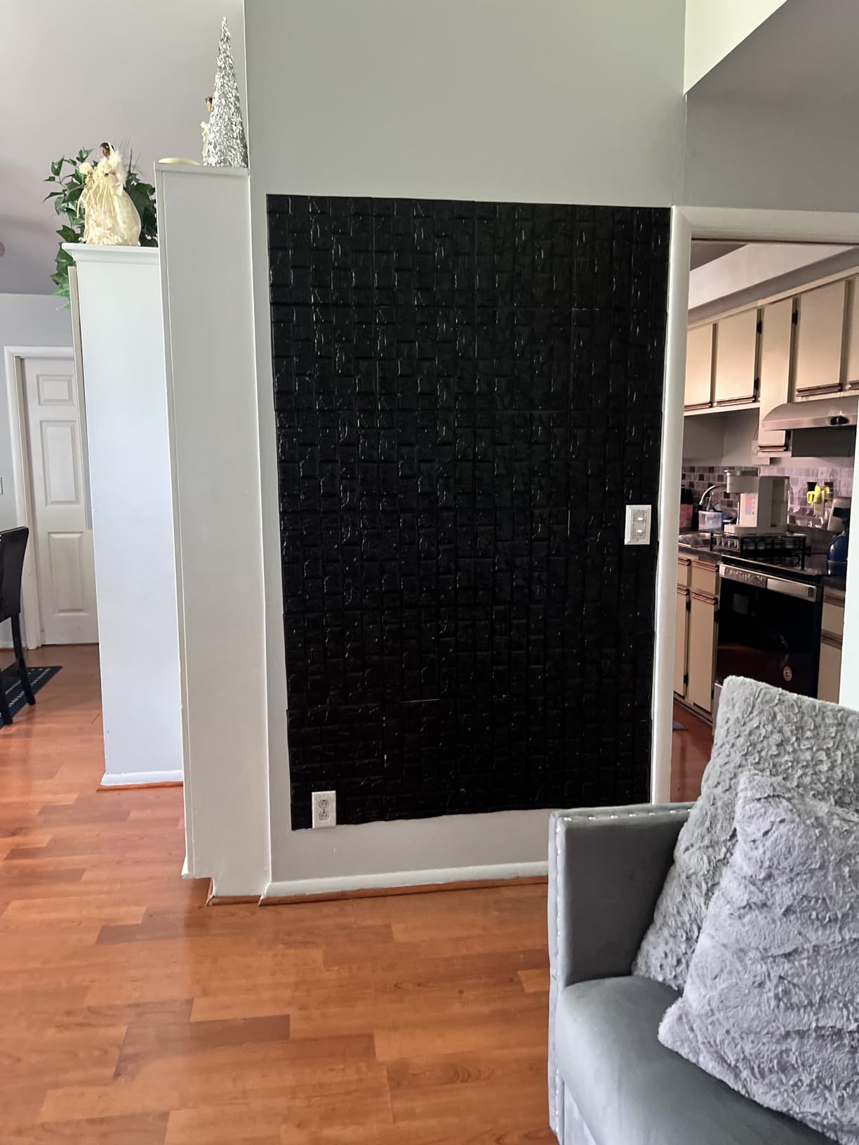 Tinlade 30 Pcs 3D Wall Panels Peel and Stick Wallpaper Foam, Grey Stone customer photo 2