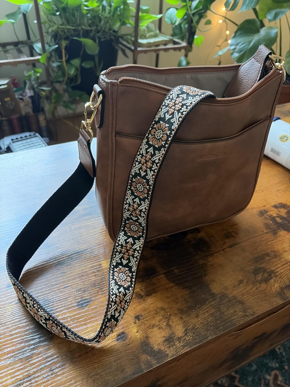 BOSTANTEN Crossbody Bags for Women Vegan Leather Purse Wide Shoulder Strap customer photo 2