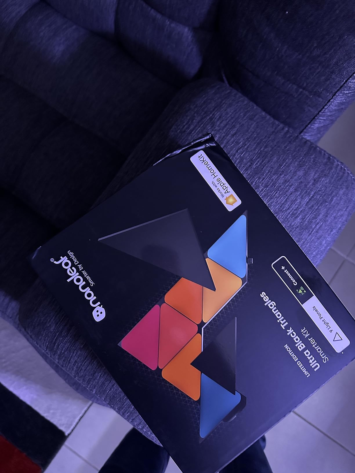 Nanoleaf Shapes Triangle Lights, Smart RGBW LED Wall Light Panels, 9PK customer photo 2