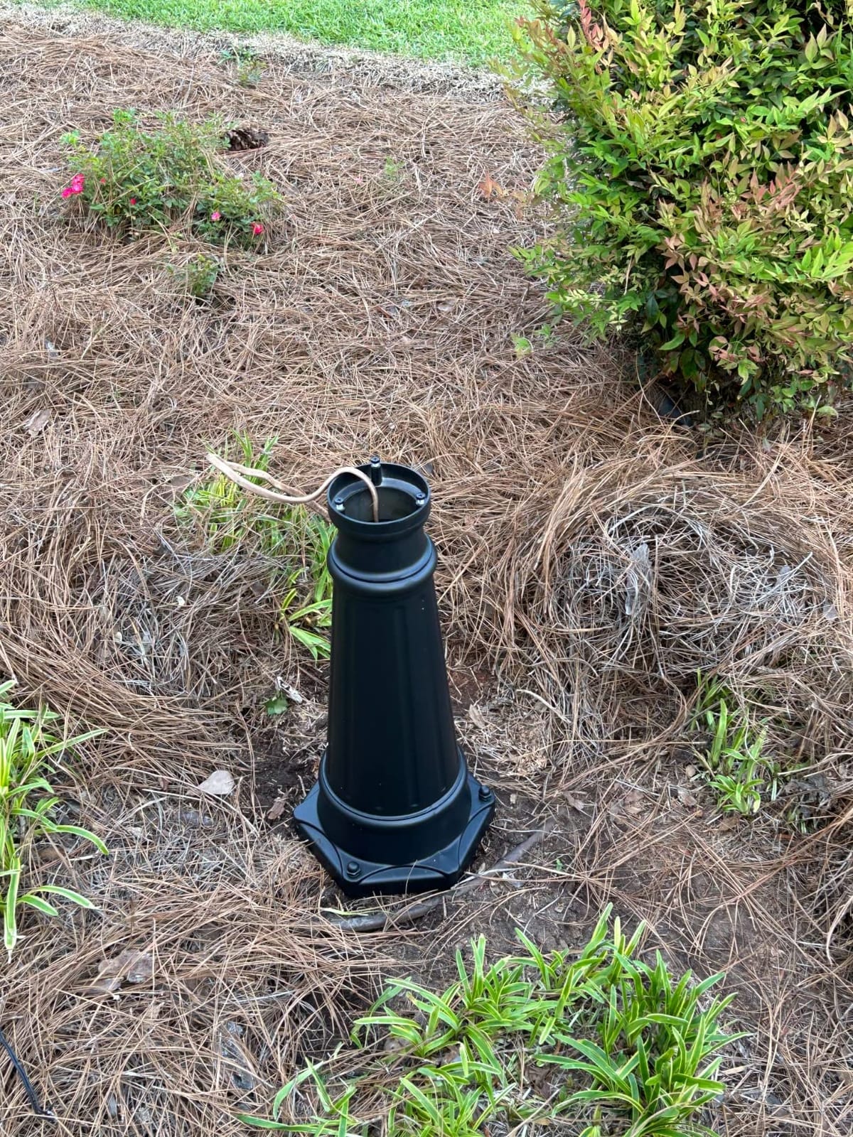 PARTPHONER Dusk to Dawn Outdoor Lamp Post Lights, Black Light Pole with Clear Glass Panels (3 LED Bulbs Included), 3-Head Hardwired Waterproof Outside Street Lights for Backyard Garden Driveway customer photo 2