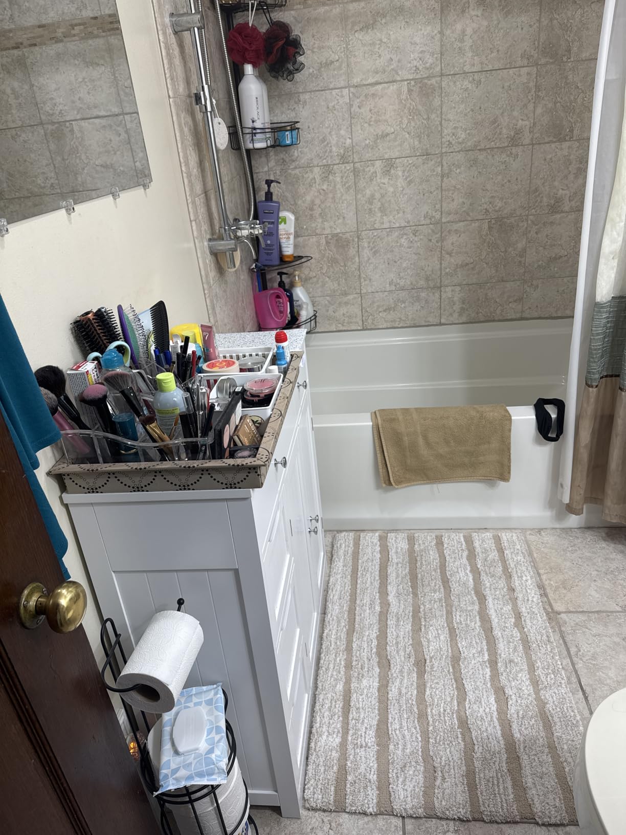Topeakmart Freestanding Bathroom Storage Cabinet, 4 Drawers & 2 Doors White customer photo 1