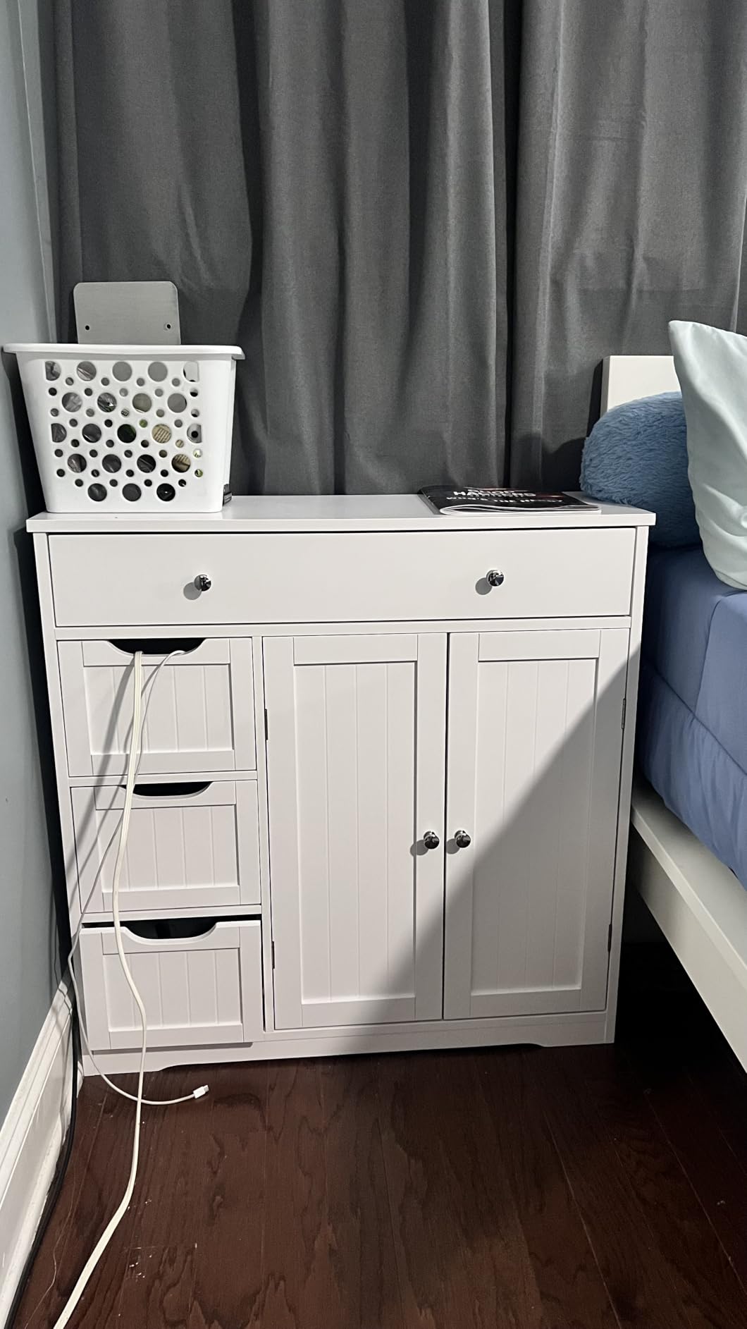 Topeakmart Freestanding Bathroom Storage Cabinet, 4 Drawers & 2 Doors White customer photo 2