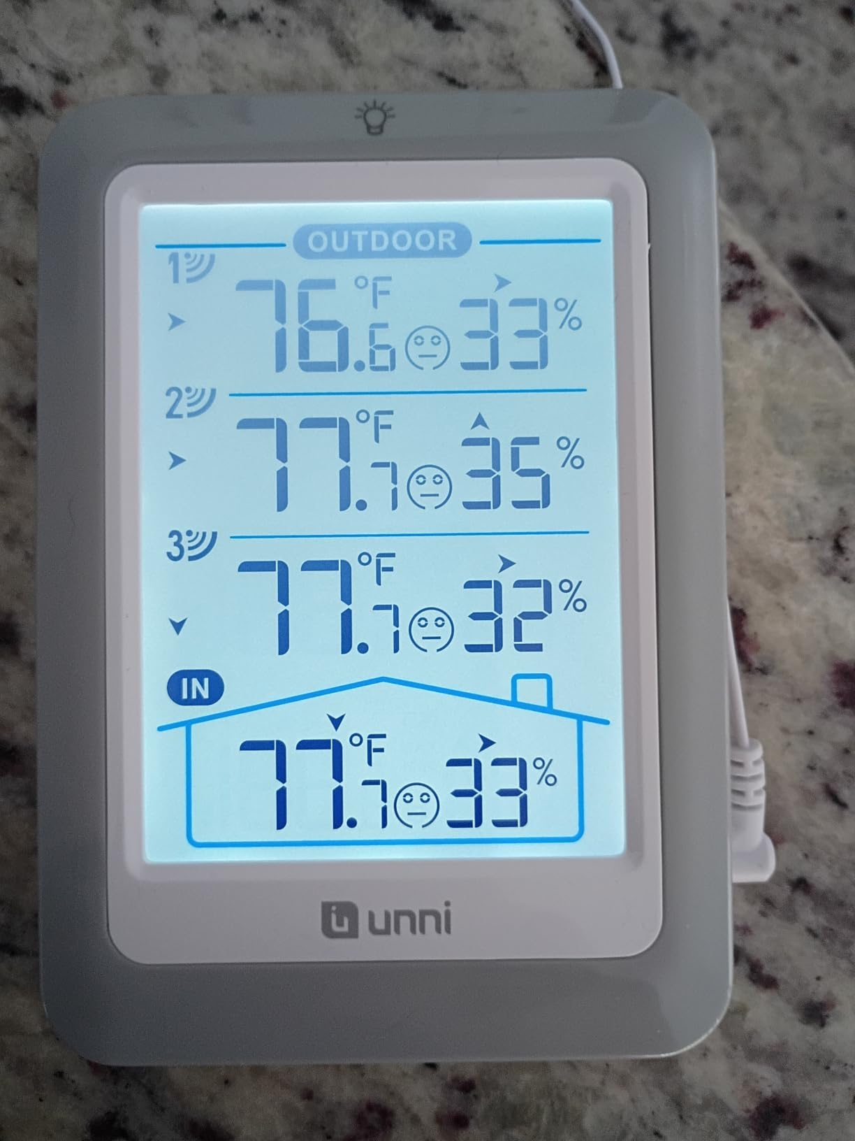 Indoor Outdoor Thermometer Wireless 4.5 Inch Display Digital Hygrometer customer photo 1