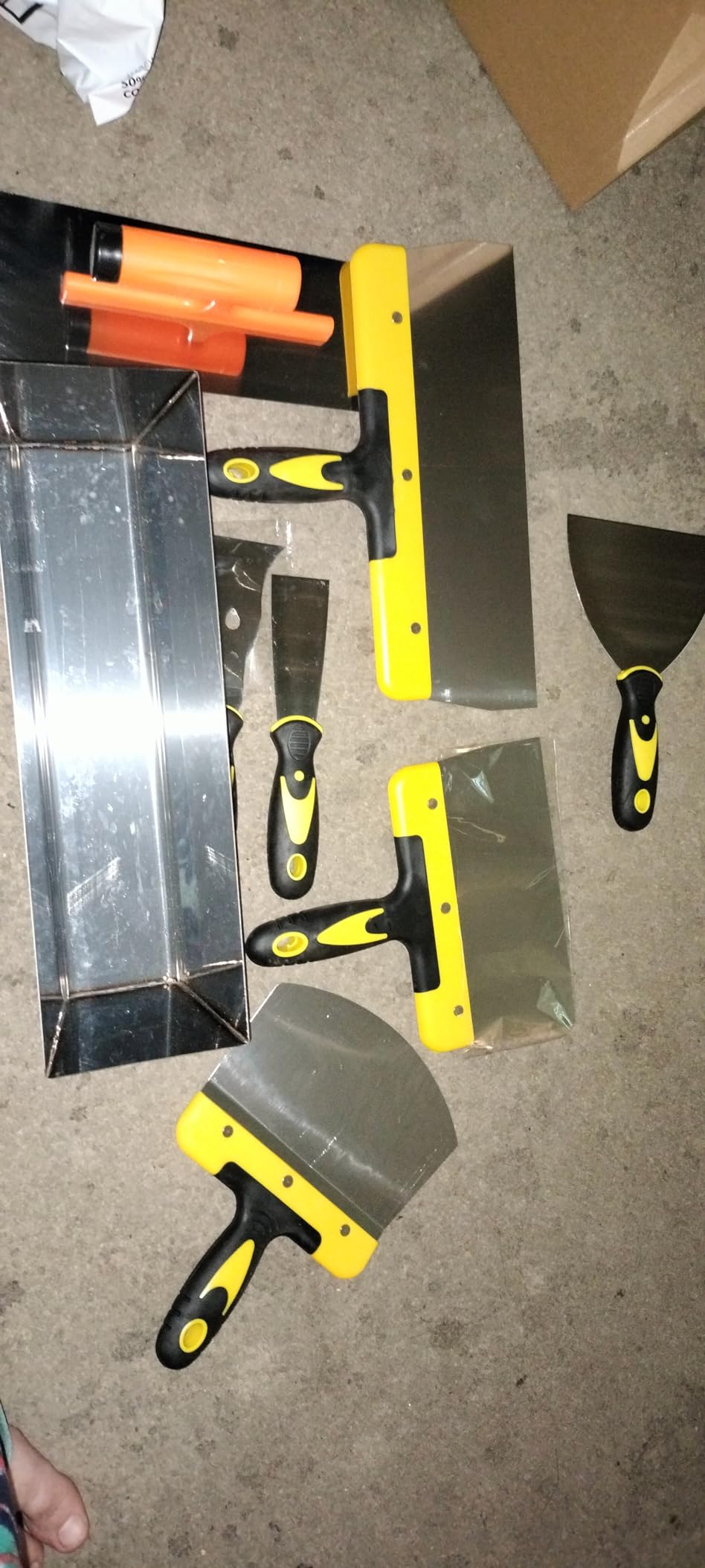 DEKEones Drywall Knife Set, 8 Pieces Stainless Steel Drywall Hand Tool Kit Includes Taping Knives, Putty Knives, Finishing Trowel, Mud Scoop and 12