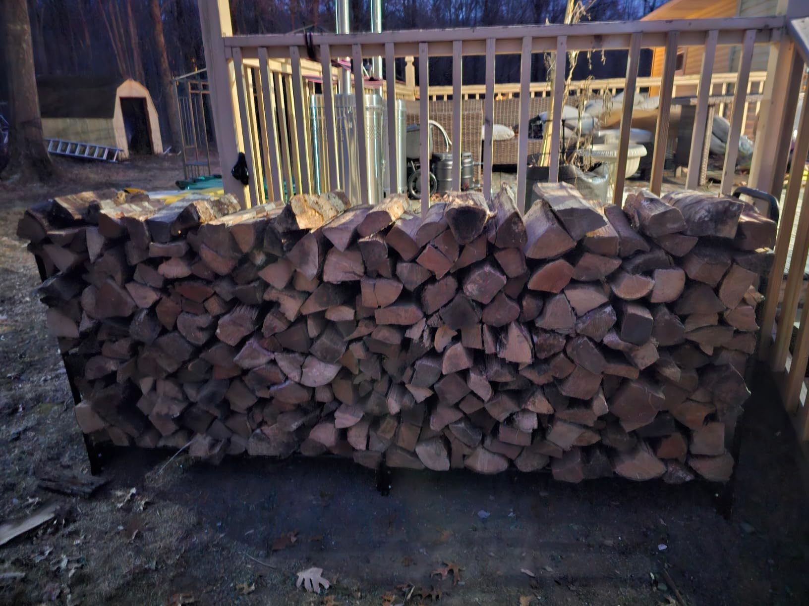 VEVOR 12.7FT Outdoor Firewood Rack with Cover, Firewood Holder for 3/4 Cord customer photo 2