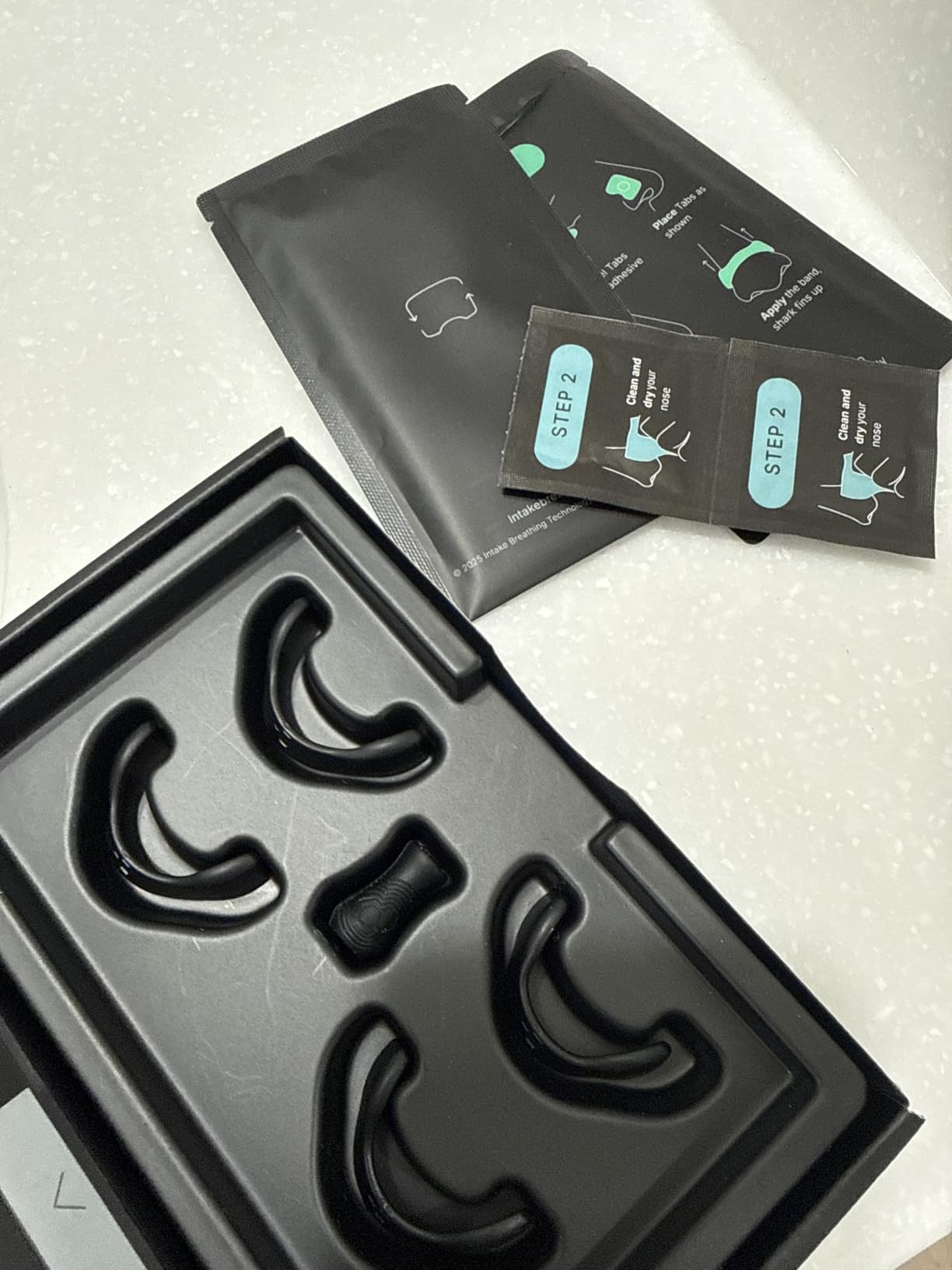 Intake Breathing - Magnetic Nasal Strips Starter Kit | Reusable Band + Tabs | Nasal Strips for Sleep, Snoring, Breathing & Sports | Stronger Lift Than Traditional Nose Strips | 4 Sizes, 30 Tabs, Black customer photo 2