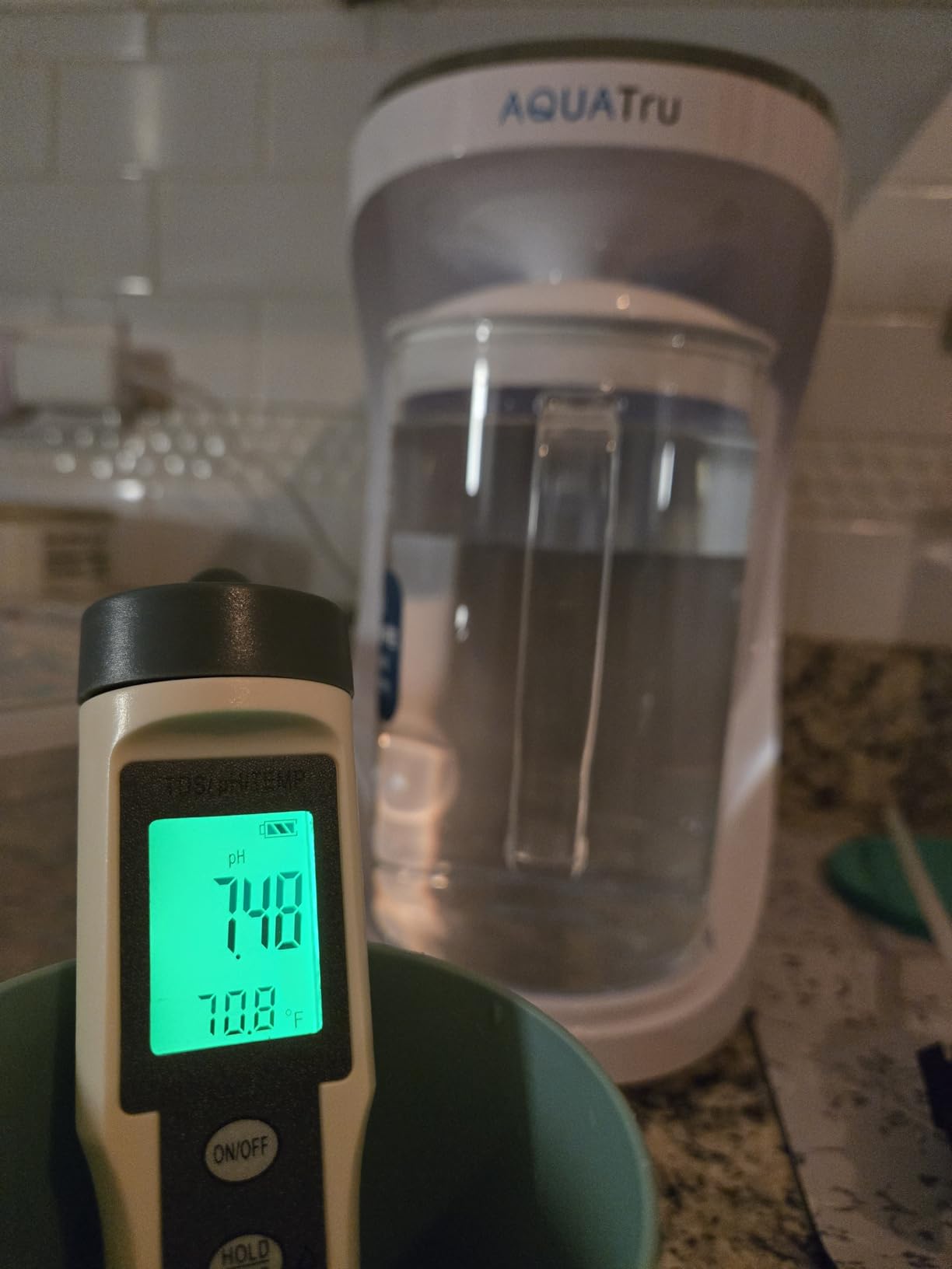 AquaTru Glass Carafe Alkaline Countertop Reverse Osmosis Water Purifier | 4 Stage RO System | Removes 84 Contaminants Including PFOA & PFOS (PFAS), Lead and Microplastics | Adds Alkaline Minerals customer photo 1