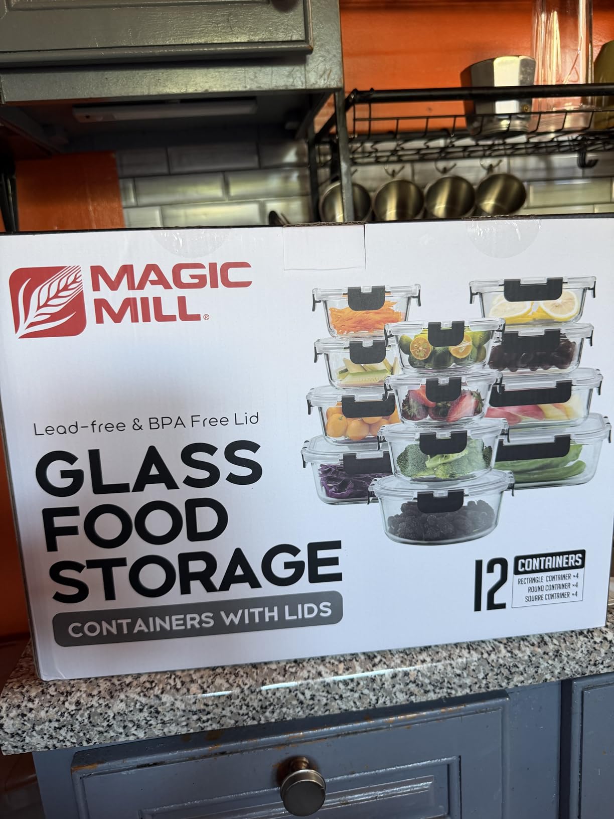 Magic Mill Premium Borosilicate Glass Food Storage Containers with lids Set | 24pc Sets with 12 Bowls & 12 Airtight Locking Lids for Lunch & Meal Prep, Safe for Oven, Freezer, Dishwasher, BPA-Free customer photo 1