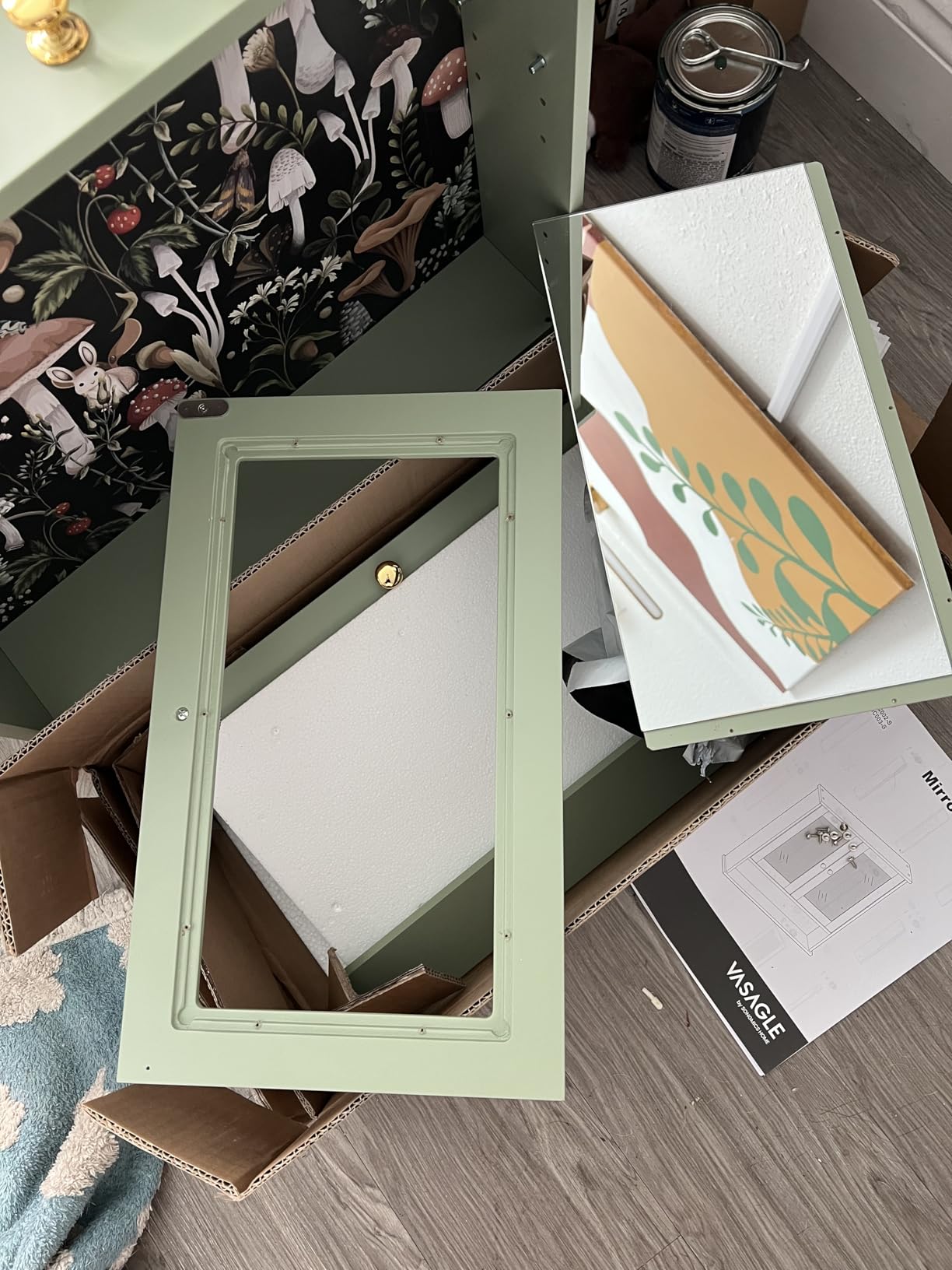 VASAGLE Bathroom Cabinet with Mirror, Wall-Mounted, 2 Mirrored Doors customer photo 2