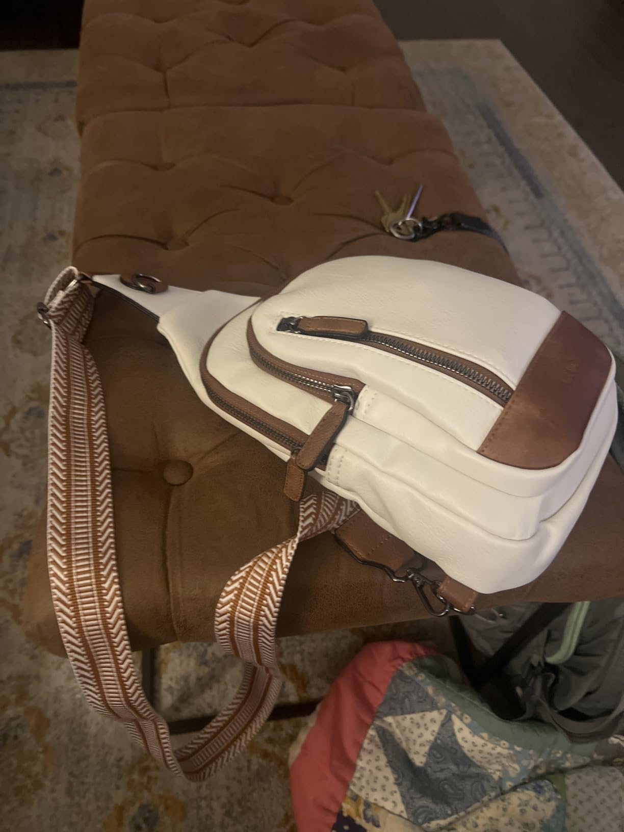 CLUCI Crossbody Bags for Women Men,Leather Sling Bag Cross Body Backpack for Woman Gifts for Women Birthday Unique customer photo 2