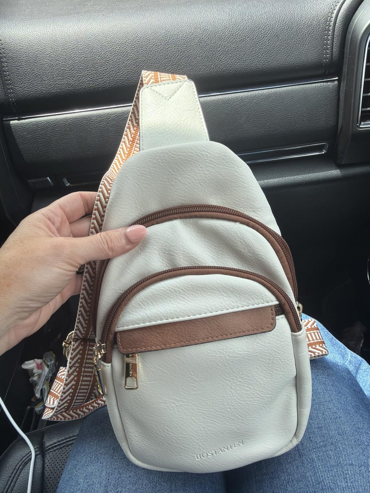 BOSTANTEN Sling Bag for Women Leather Crossbody Bags Fanny Pack Chest Bag for Travel customer photo 1