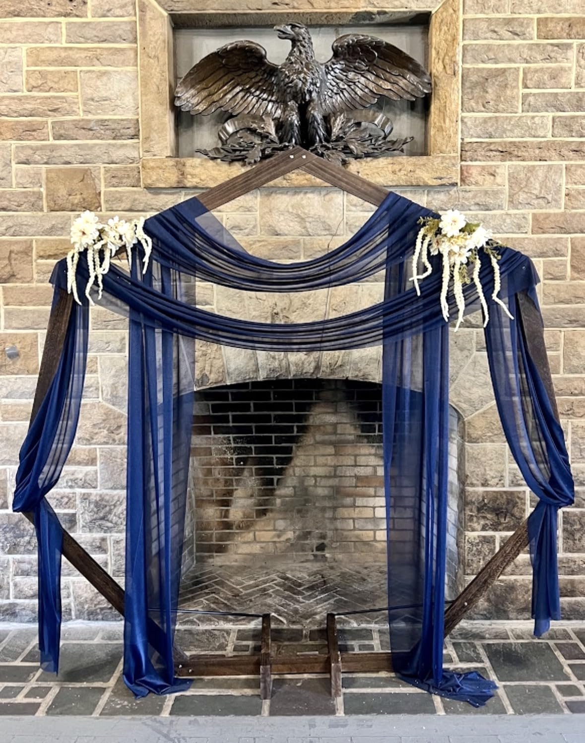 THORISE 7FT Wedding Arch, Heptagonal Wood Arch for Wedding Ceremony, Arbor Backdrop Stand for Garden Parties, Indoor, Outdoor, Wooden Arbor Rustic Farmhouse Theme customer photo 2