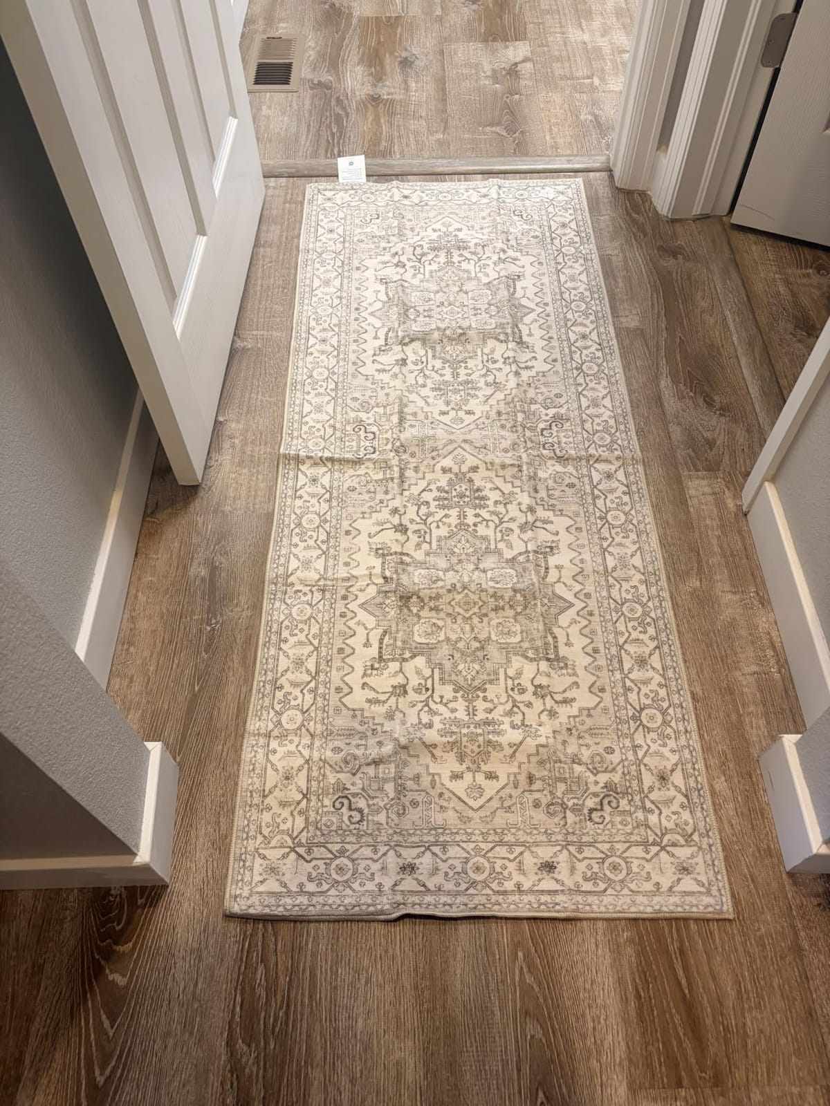 Madane Washable Runner Rugs 2x12 Long for Hallway Kitchen, Turmeric/Grey customer photo 1