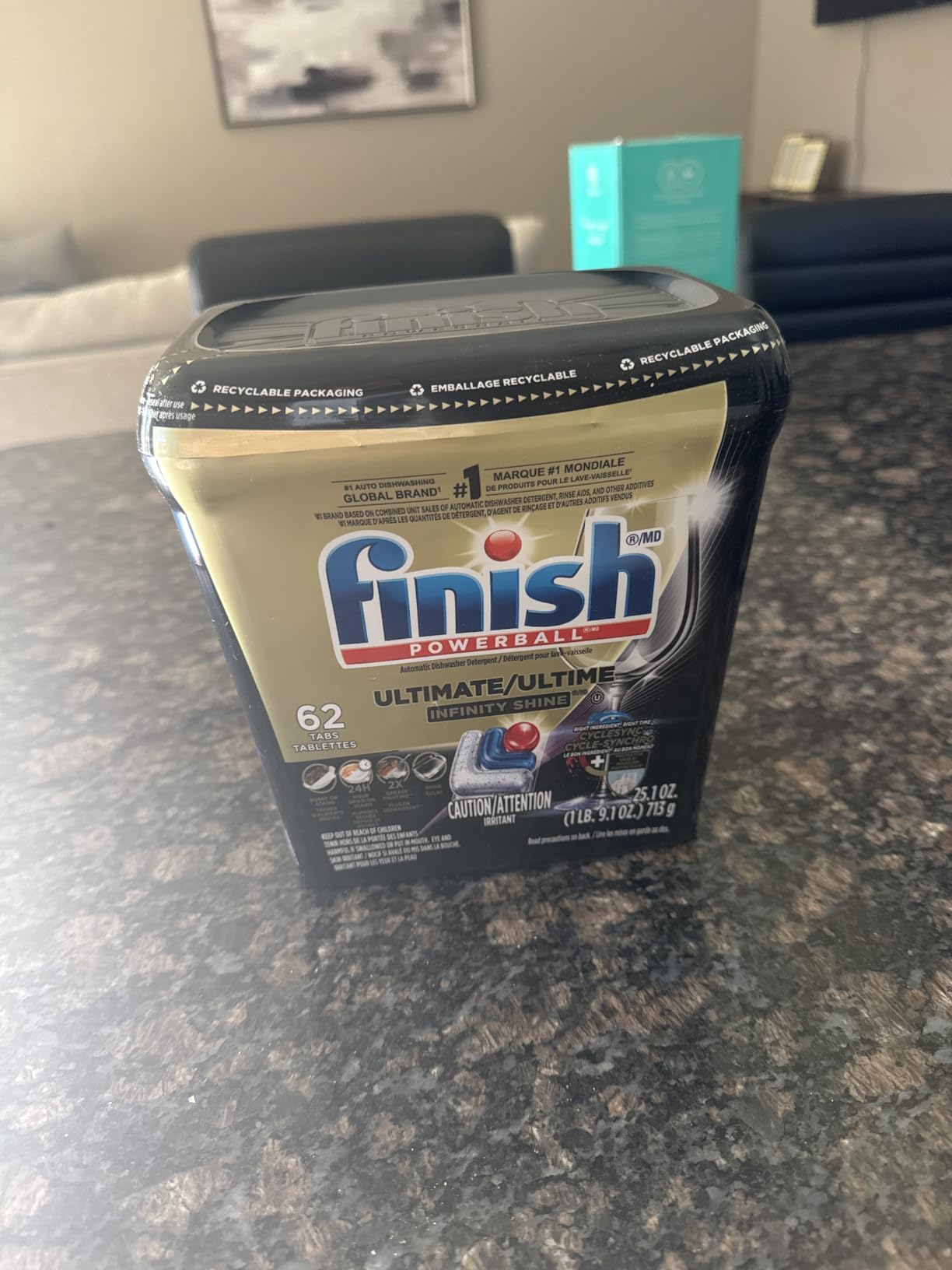 Finish Ultimate Quantum Dishwasher Pods, Infinity Shine, Fresh Scent, 62ct customer photo 1
