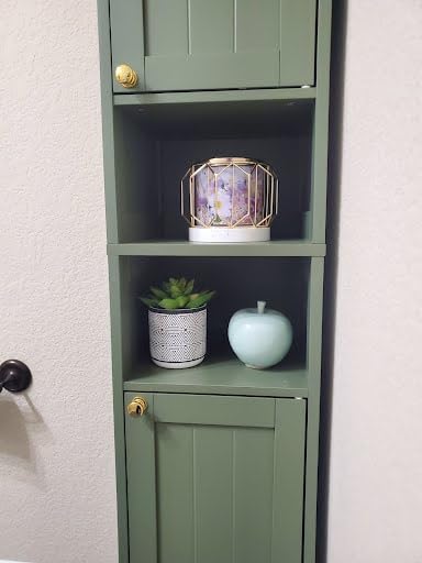 VASAGLE Tall Storage Cabinet with Lights, Slim, 11.8