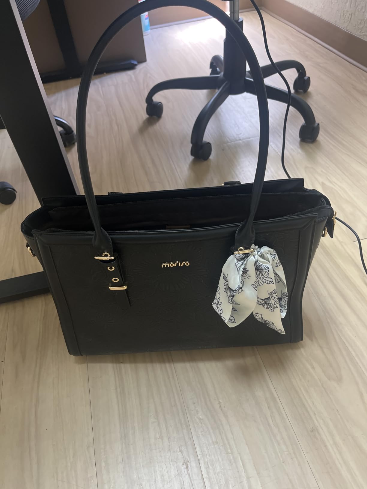 MOSISO Laptop Bag for Women, 15.6-16 inch PU Leather Tote Bag customer photo 1
