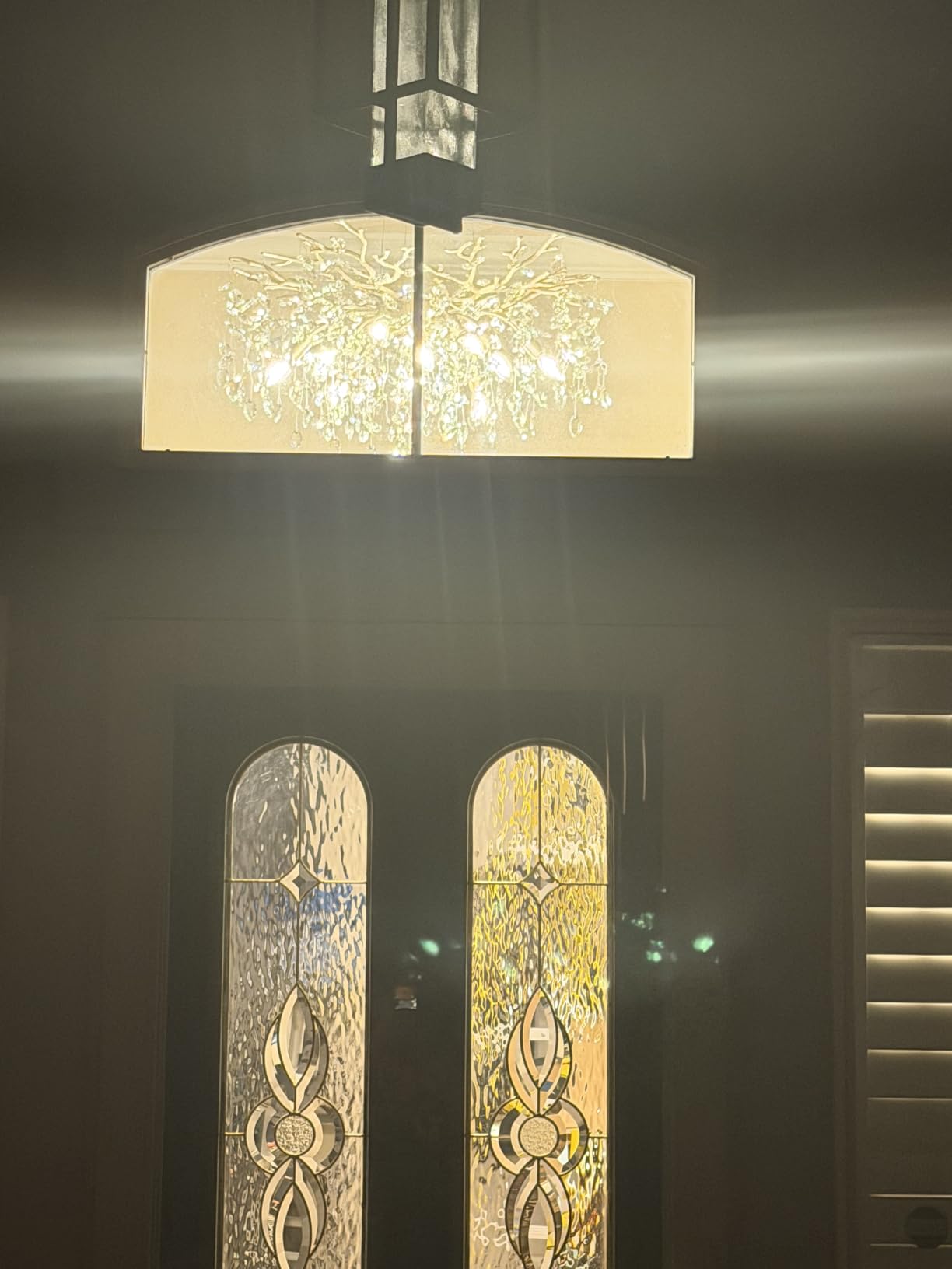 EGM Gold Crystal Chandelier 24-Inch 8-Light Modern Tree Branch Chandeliers customer photo 1